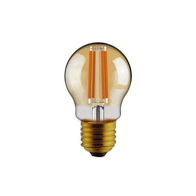 E27 LED-pære, filament med amber glas - 2,5 watt / 2200K / Ø45 / 3-trins dæmpbar