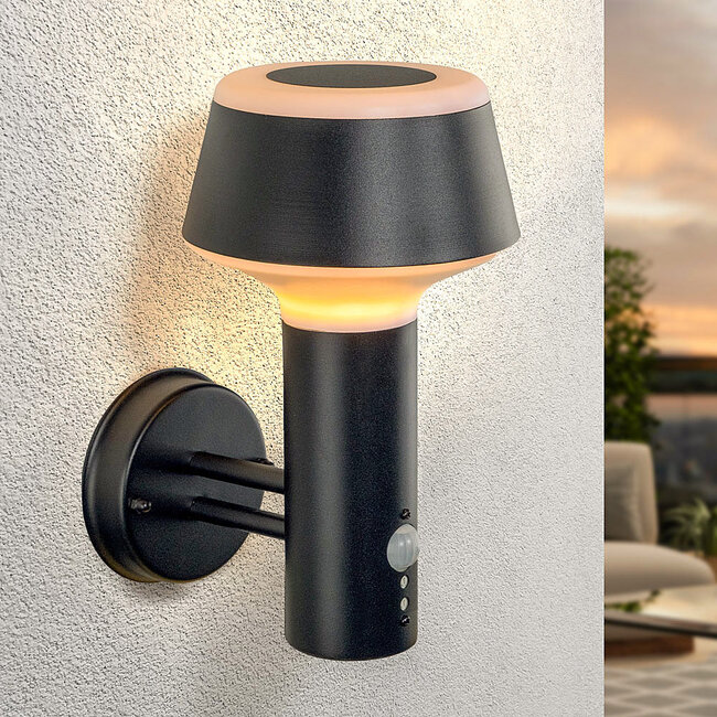 Moderne udendørs væglampe inkl. sensor - Max - sort