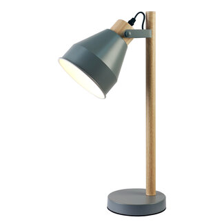 Bordlampe med vipbart lampehoved og trædetaljer - Cally