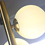 Gylden standerlampe med 5 opalhvide glaskugler - Tyson