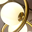 Spiralformet gulvlampe med 6 glaskupler - Lexy - guld/opalhvidt glas