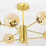 Designer loftslampe i guld med 8 ravfarvede glaskugler - Idaho