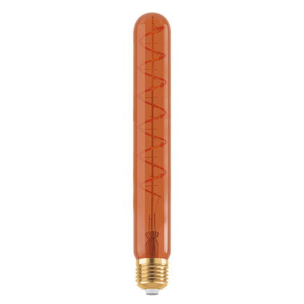 E27 rørpære med spiral, kobber - 4 watt / 1600K / 30 cm / dæmpbar