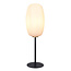 Bordlampe med oval glasskærm - Kalisto - sort/hvid/guld
