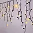 Lyskæde med istapper | Fra 3 meter | 114 varmhvide LED-lys med glimt | Sort gummi