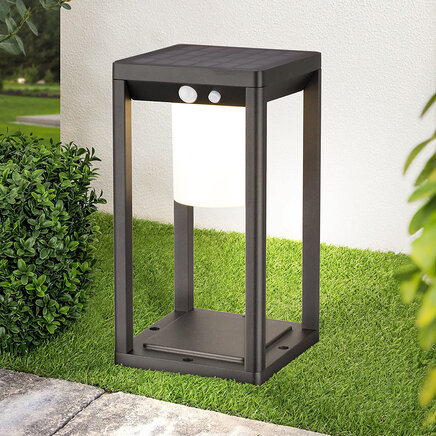Moderne solcellelampe med sensor, 30 cm - Kiran - sort