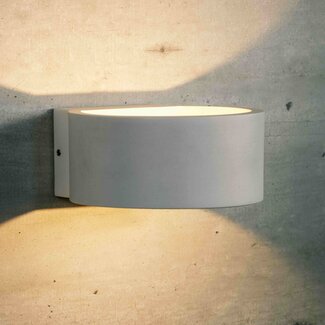 Udendørs designer væglampe, rund - Izzy - hvid