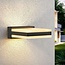 Moderne firkantet væglampe, udendørs - Nori - sort