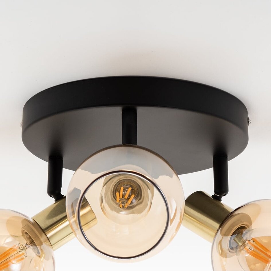 Retro loftlampe med 3 sandfarvede spotlamper - Oakland