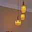 Gylden hængependel med 3 lyspunkter og riflet glas - Sita