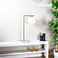Bordlampe med glaskuppel - Jeana - opalhvid/messing/marmor