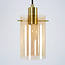 Elegant pendellampe med 4 lyspunkter - Tuscon - sort/gyldent glas