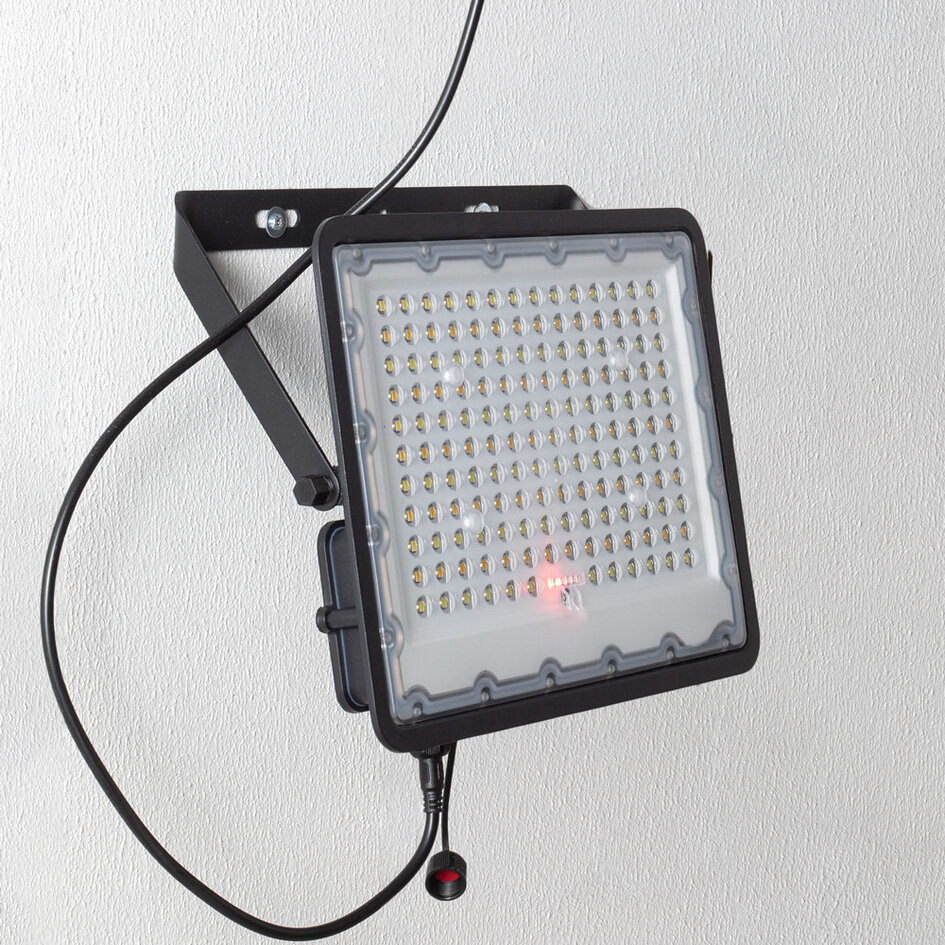 Sort solcellelampe til udendørs brug Rafail med sensor - 200W