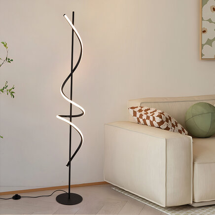 Moderne snoet gulvlampe - Caiden - sort