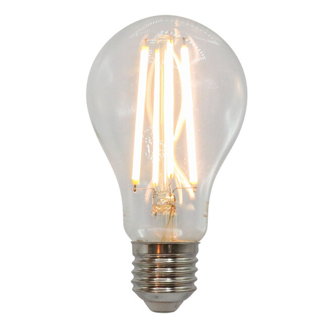 E27 LED-standardpære, filament med klart glas - 12 watt / 2700K / Ø70 / dæmpbar