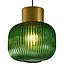 Hængelampe med grønt glas, 3 lyspunkter - Inya