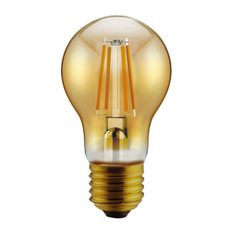 E27 LED-kronepære, filament med ravfarvet glas - 4,5 watt / 2200K / Ø60 / 3-trins dæmpbar