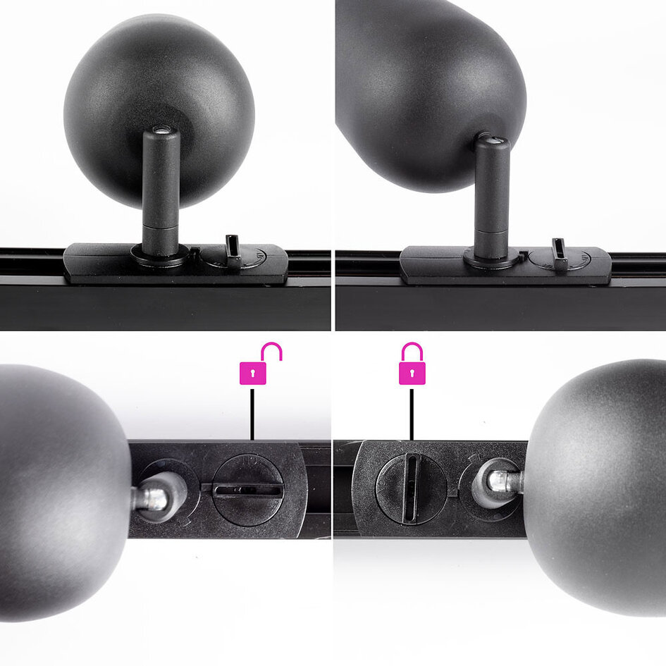 1-faset lysskinne - 3 meter med Day spots - skinnelampe