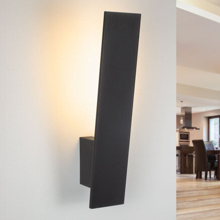 Minimalistisk LED-væglampe, indendørs - Leila - sort