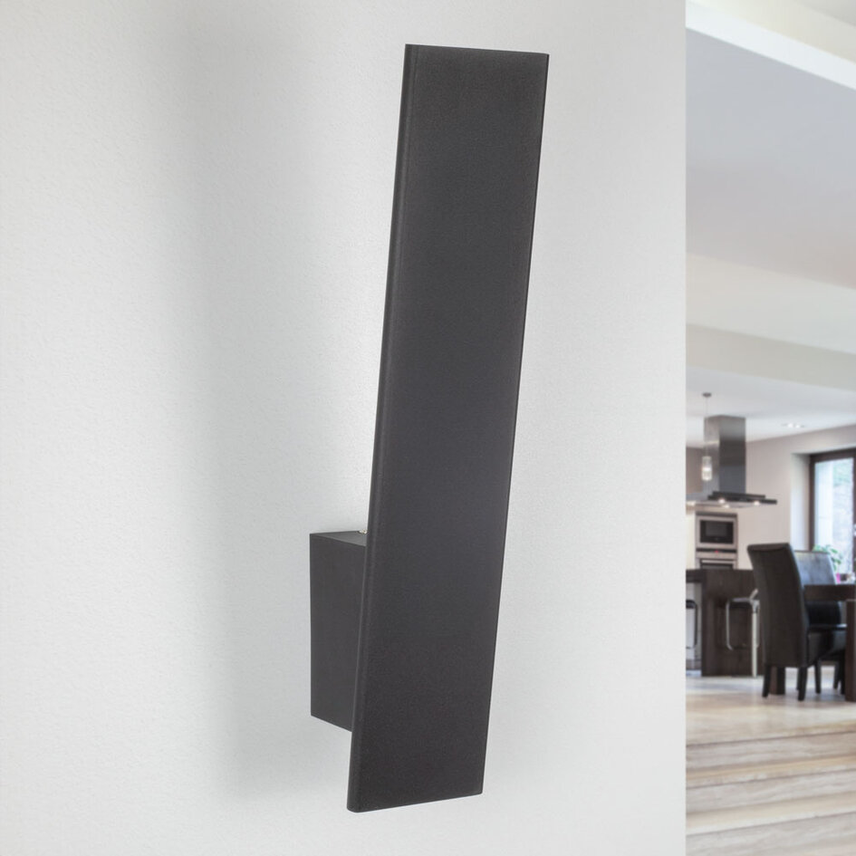 Minimalistisk LED-væglampe, indendørs - Leila - sort