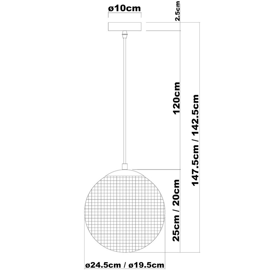 Pendel i ravfarvet glas med nubret struktur - Sila - Ø25 cm