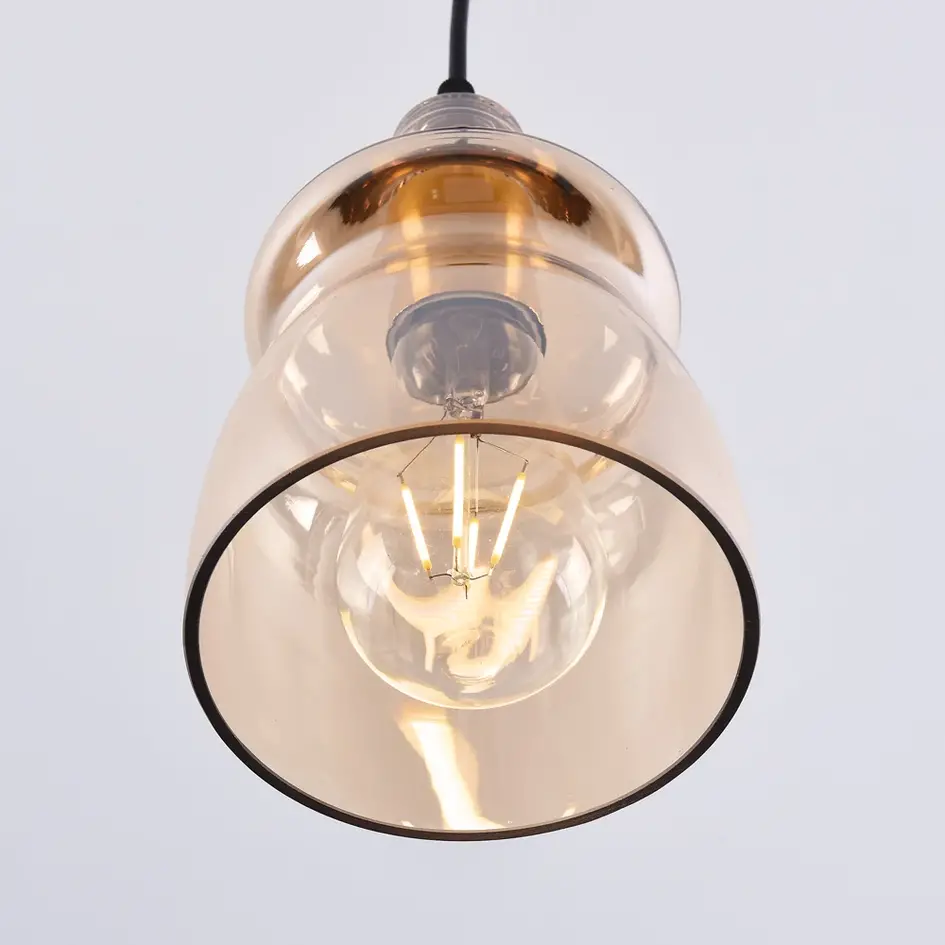 Loftpendel med ravfarvet glas, 1 x E27 - Trinidad - Variant 2