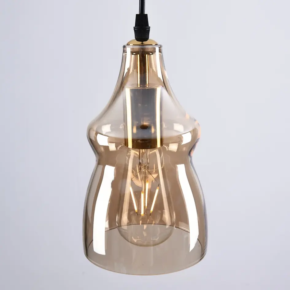 Loftpendel med ravfarvet glas, 1 x E27 - Trinidad - Variant 2