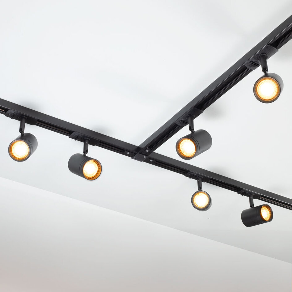 1-faset lysskinne - 1,5 meter med Jamie spots - loftsskinne