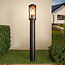 Bedlampe med klassisk lanterne - Lucia - sort 80 cm