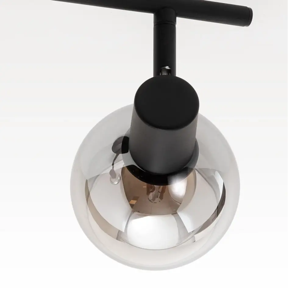 Skinnelampe med 2 røgfarvede spotlamper - Phoenix