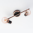 Industriel loftlampe med 2 spots - Vivian - sort/kobber