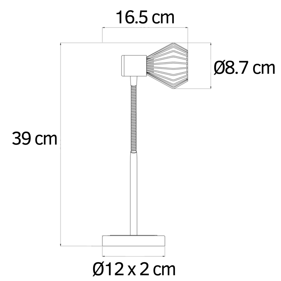 Industriel bordlampe - Ruby - sort/kobber