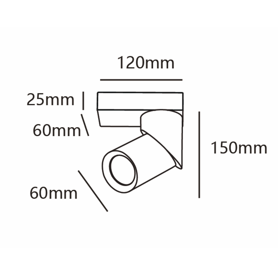 Klassisk spotlampe med rotérbart spot - Eve - sort