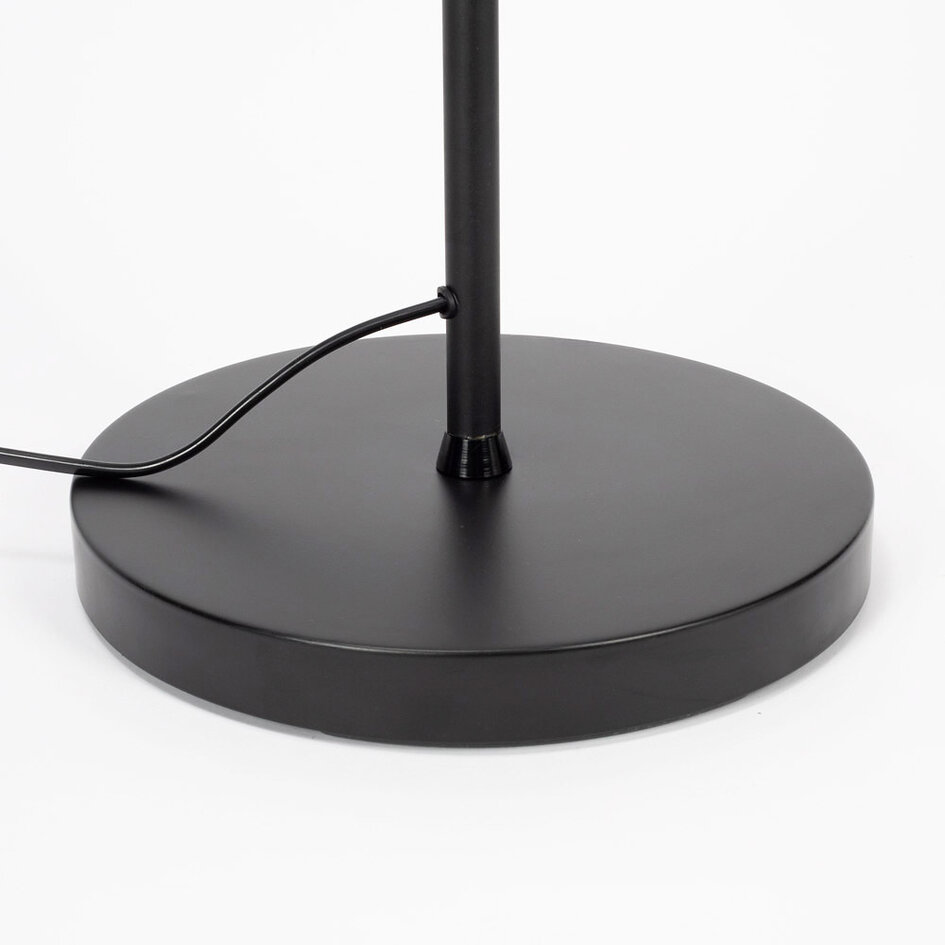 Industriel gulvlampe med synlig pære - Edina - sort og guld