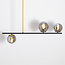 Designerlampe med 3 glaskugler - Danny - sort/messing/røggrå