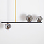 Designerlampe med 3 glaskugler - Danny - sort/messing/røggrå