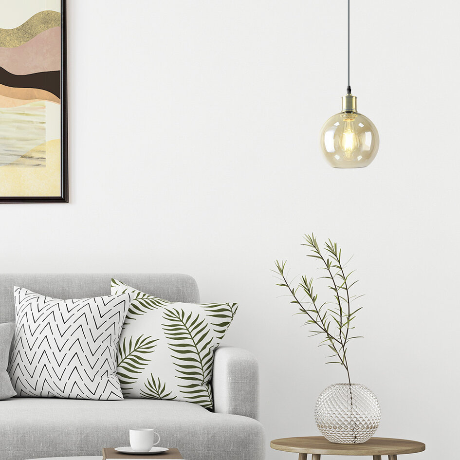 Pendel med tonet glaskuppel - Liya - forskellige farver