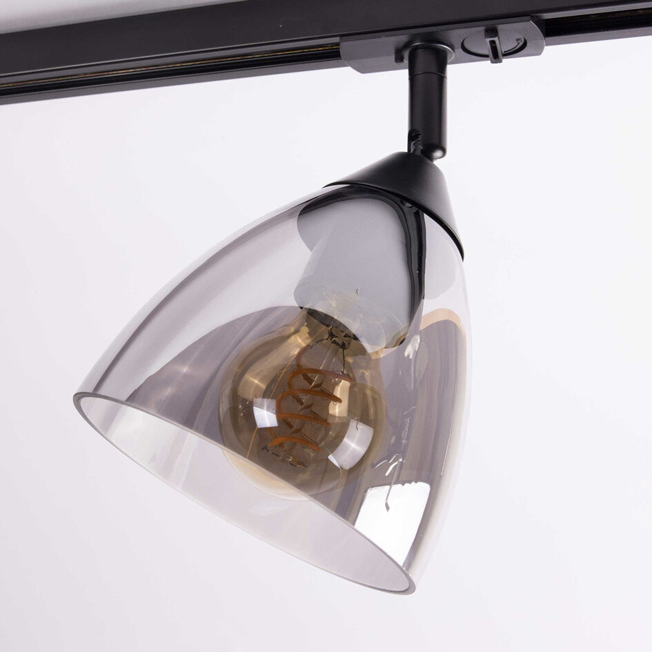 Spotlampe til 1-faset lysskinne - Jenna - glas