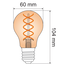 Party lyskæde-sæt inkl. ravfarvede glaspærer med DNA-spiral - 5 watt / Ø60 / med eller uden dæmpning