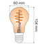 Party lyskæde-sæt inkl. ravfarvede glaspærer med spiral - 5 watt / Ø60 / med dæmpning (ekskl. lysdæmper)