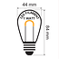 Varmhvid LED-pære med U-formet filament - 1 watt / Ø44 / dæmpbar
