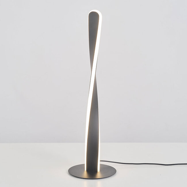 Moderne bordlampe med snoet form - Rizar - sort