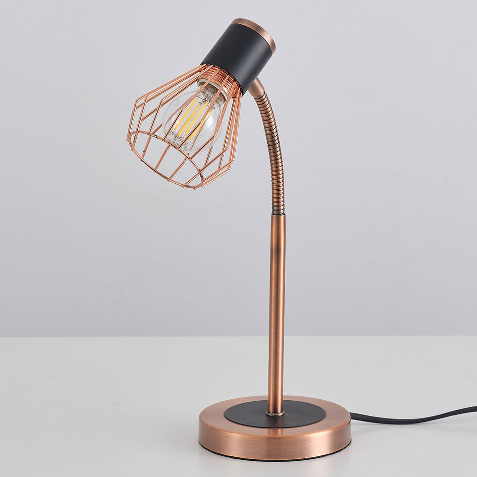 Industriel bordlampe - Ruby - sort/kobber