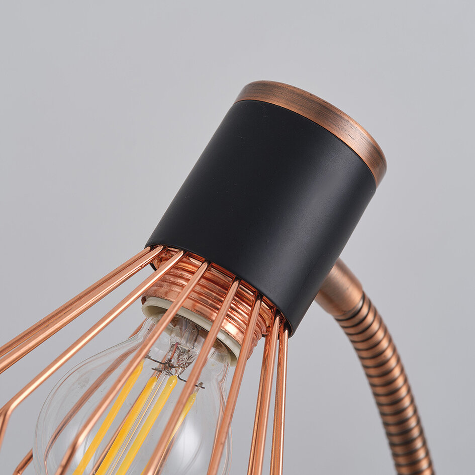 Industriel bordlampe - Ruby - sort/kobber