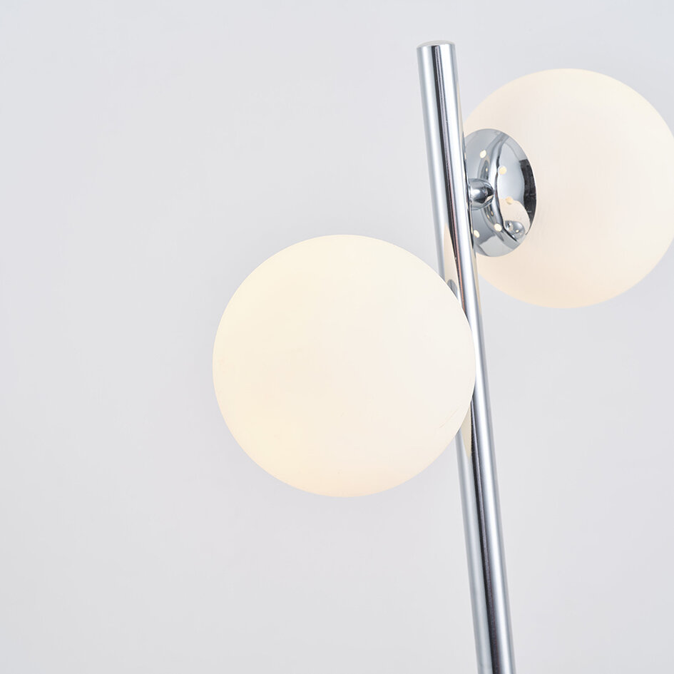 Bordlampe med 2 glaskugler - Pallon