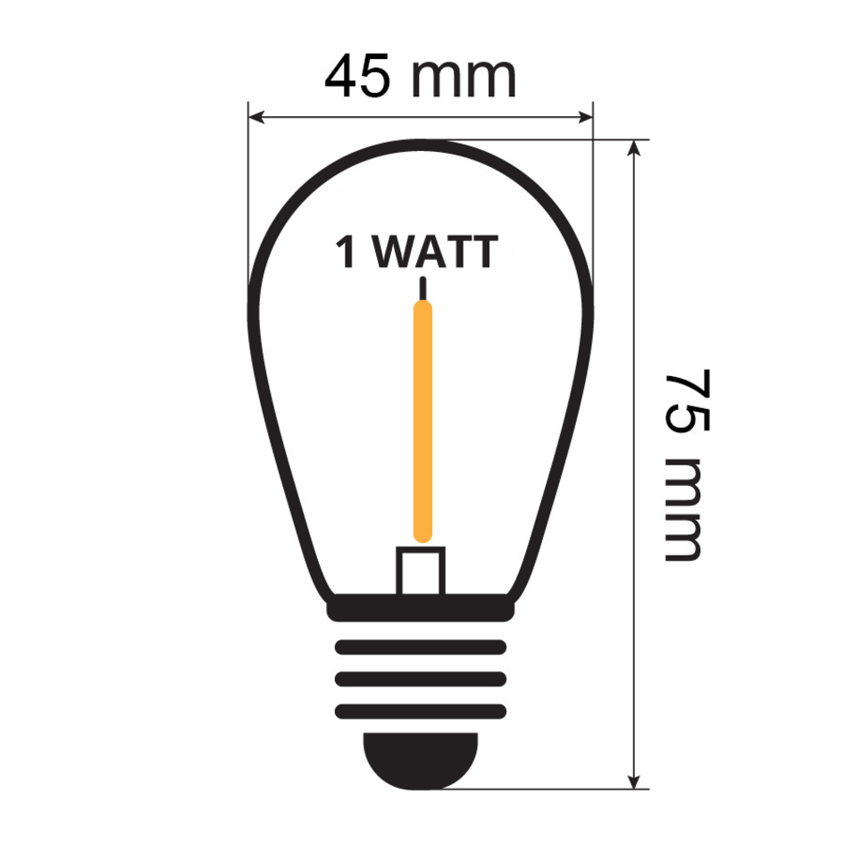 Party lyskæde-sæt inkl. dæmpbare LED-pærer - 1 watt