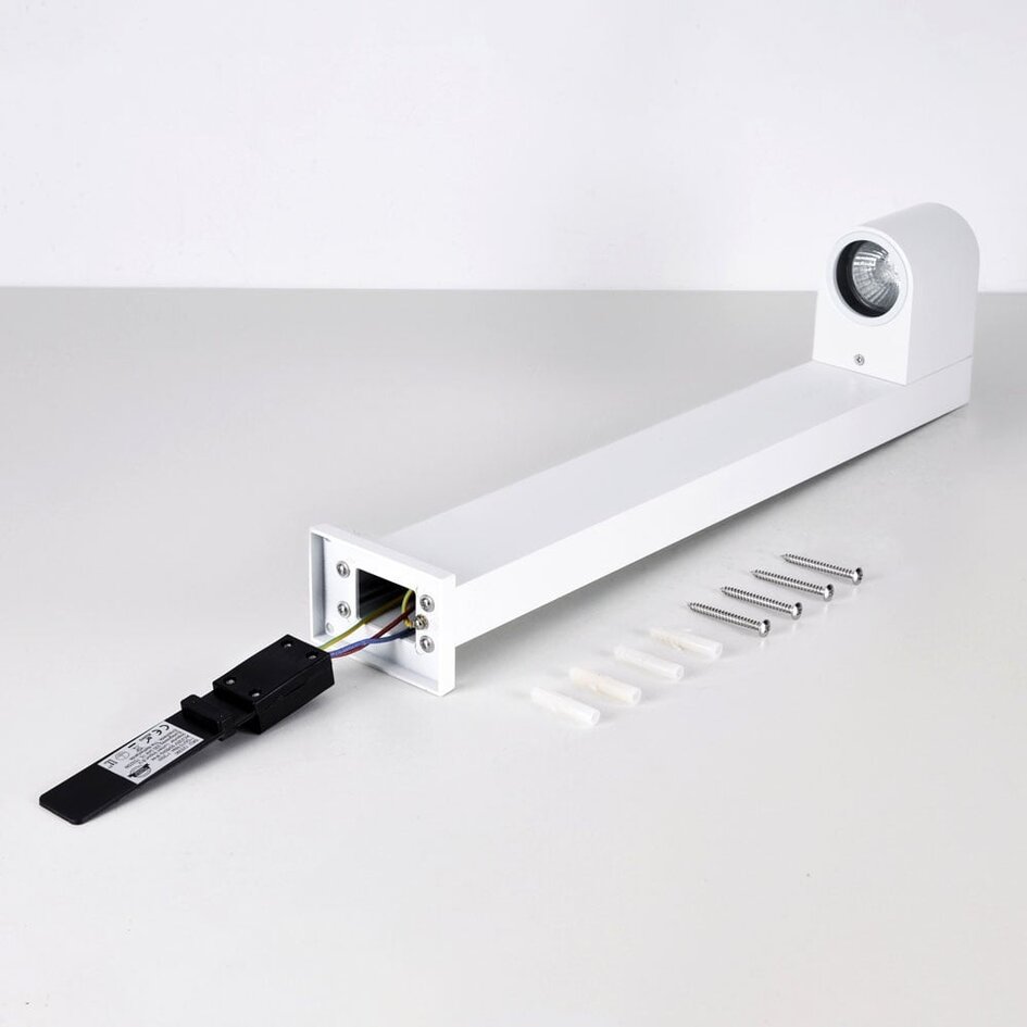 Industriel bedlampe, 50 cm - Simone - hvid