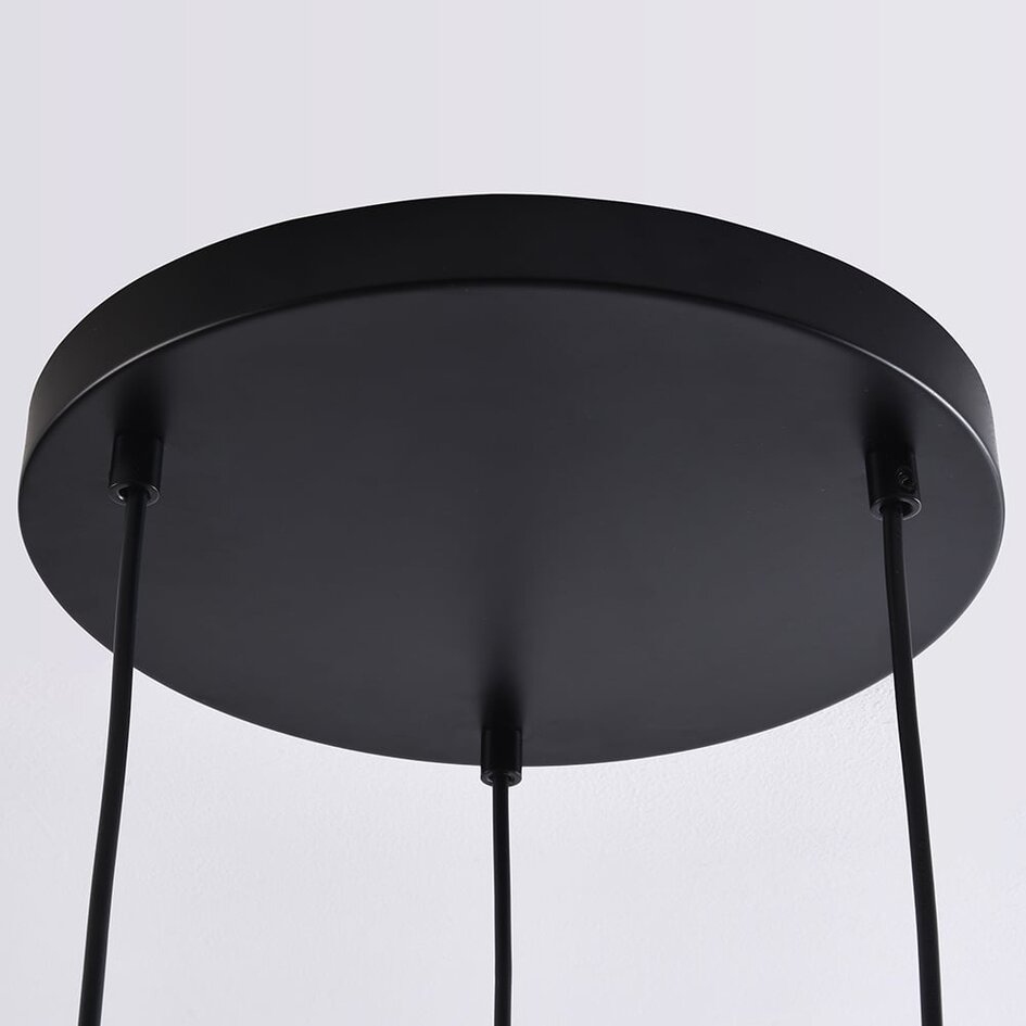 Klyngependel i glas - Vida - sort/ravfarvet