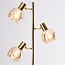 Gulvlampe med 3 spotlamper - Pieta - guld og ravfarvet