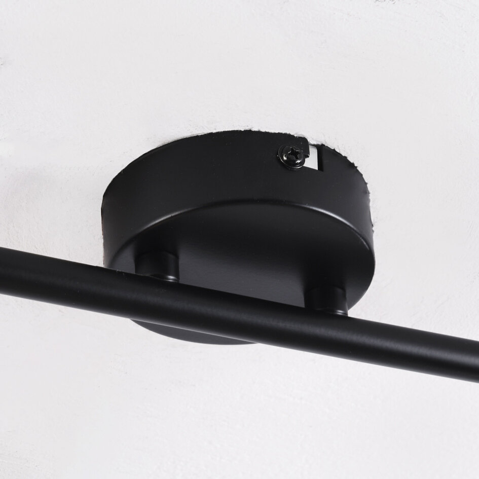 Skinnelampe med 2 spotlamper - Phiene - sort og ravfarvet